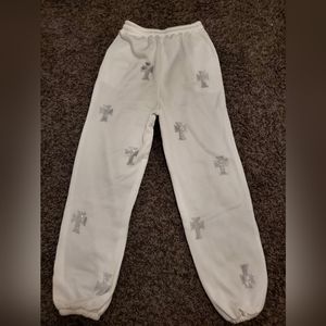 White Chrome Hearts Inspired Sweatpants